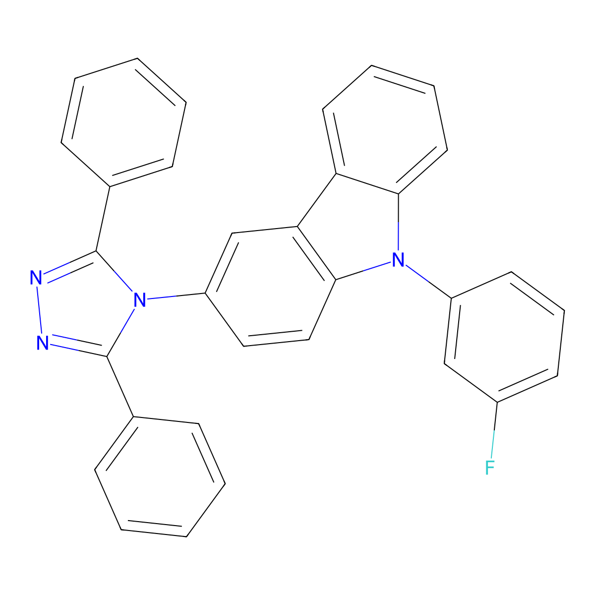 3-(3,5-Diphenyl-4H-1,2,4-triazol-4-yl)-9-(3-fluorophenyl)-9H-carbazole molecular structure, CAS 2044704-98-3