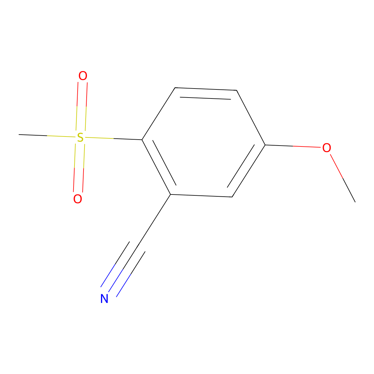 5-Methoxy-2-(methylsulfonyl)benzonitrile molecular structure, CAS 2044705-00-0