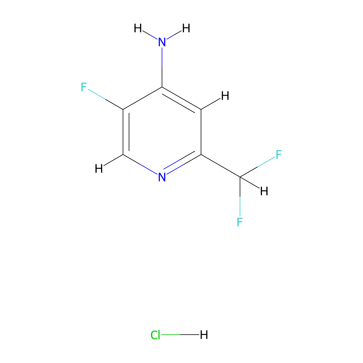 2-(Difluoromethyl)-5-fluoropyridin-4-amine hydrochloride molecular structure, CAS 2044705-13-5