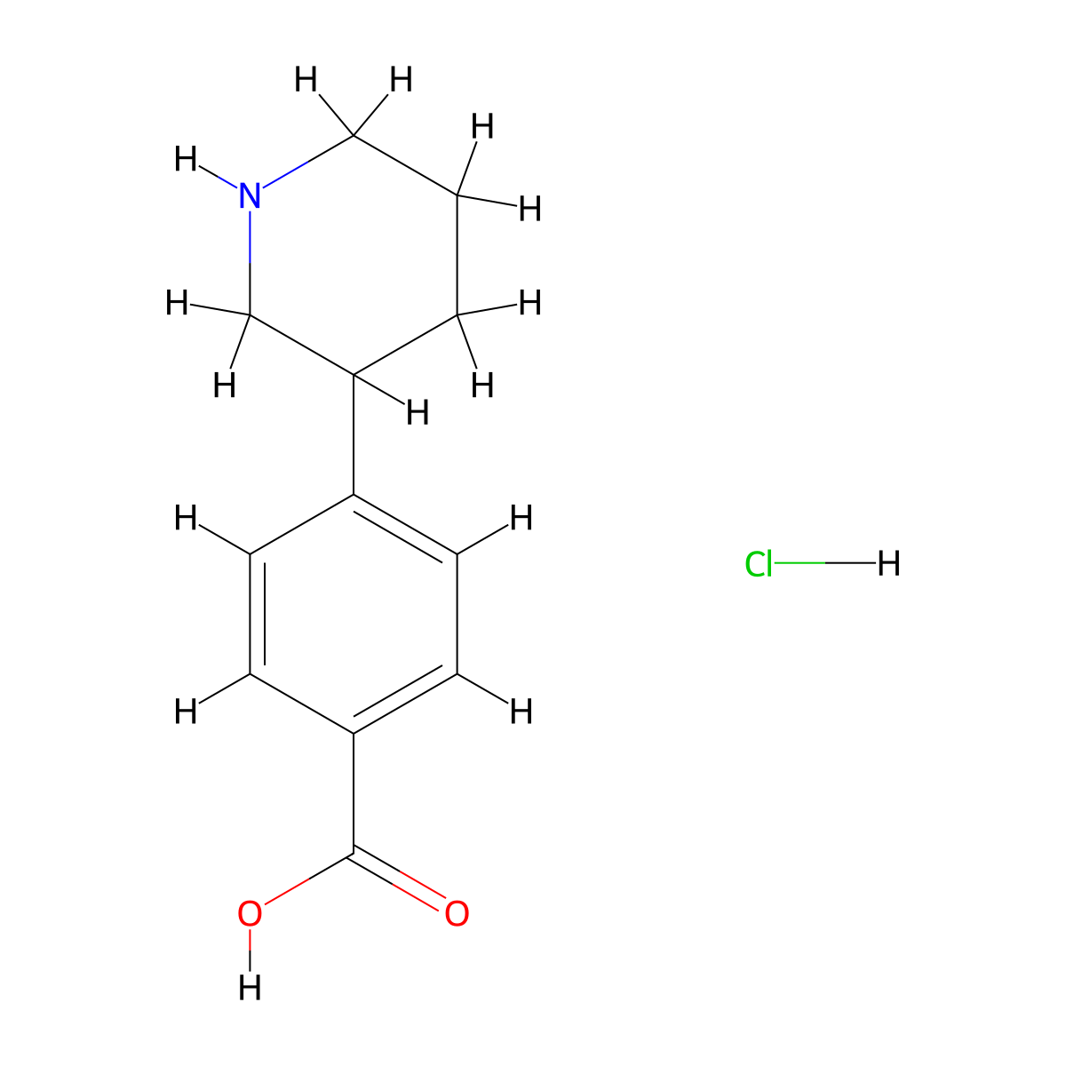 4-(Piperidin-3-yl)benzoic acid hydrochloride molecular structure, CAS 2044705-22-6