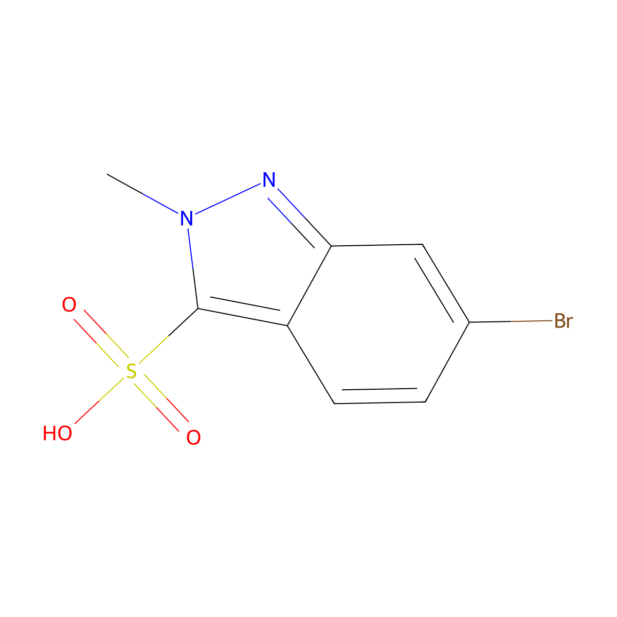 6-Bromo-2-methyl-2H-indazole-3-sulfonic acid molecular structure, CAS 2044705-24-8