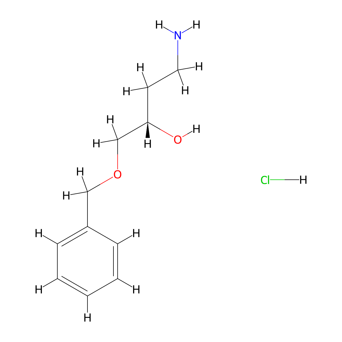 (2S)-4-amino-1-(benzyloxy)butan-2-ol hydrochloride molecular structure, CAS 2044705-35-1