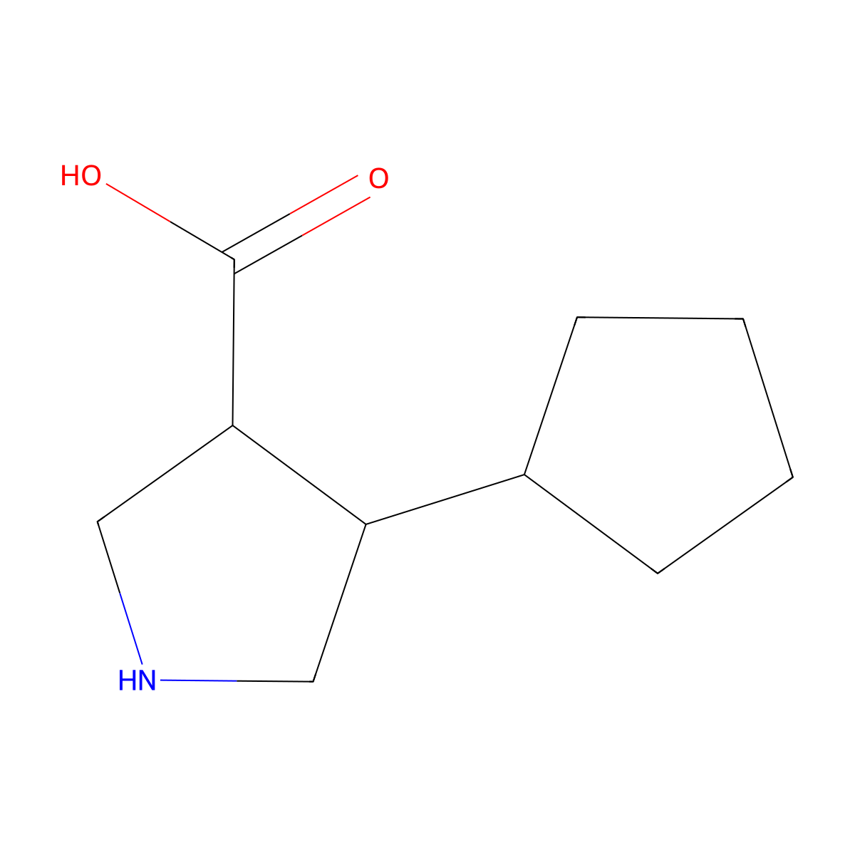 (3S,4S)-4-cyclopentylpyrrolidine-3-carboxylic acid molecular structure, CAS 2044705-56-6