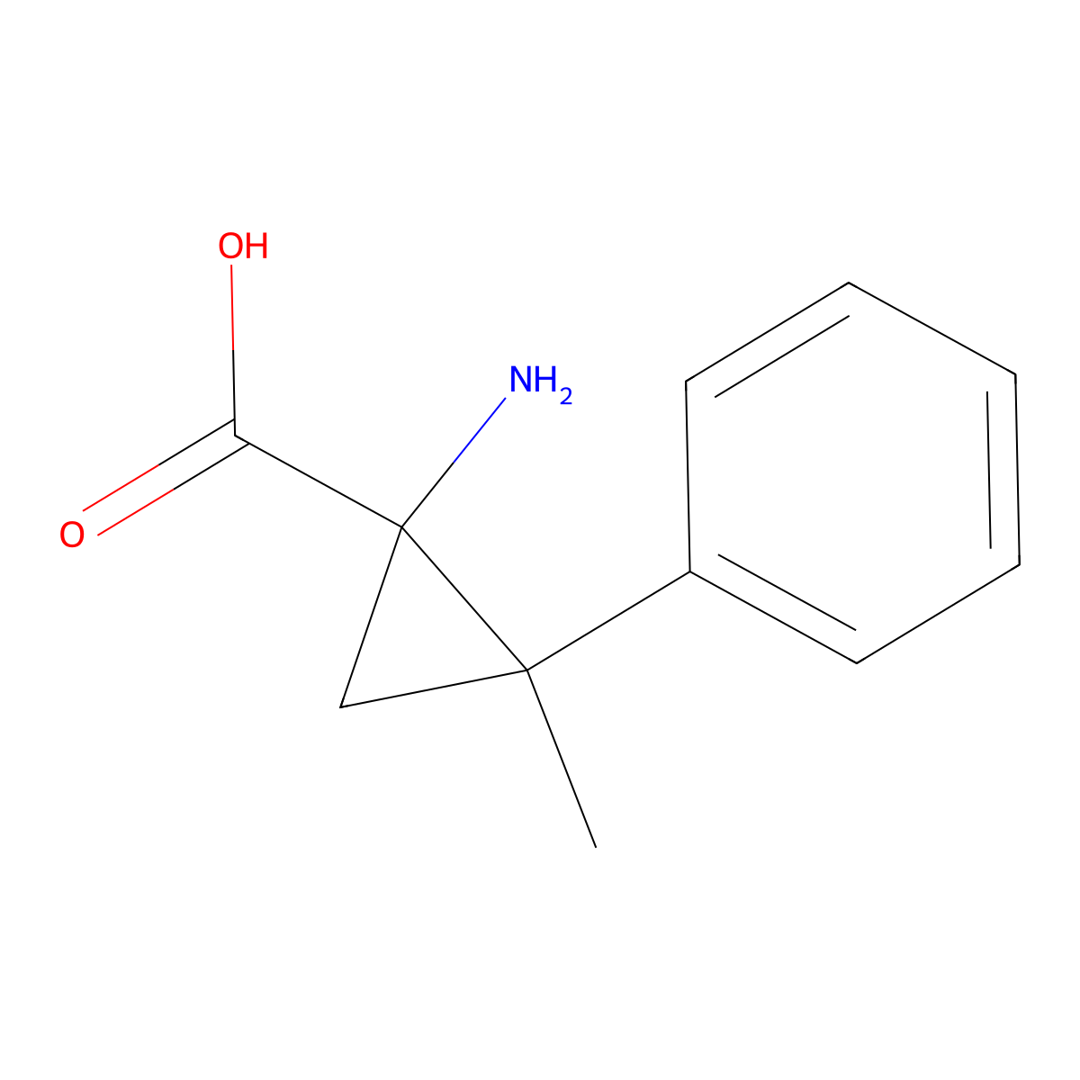 rac-(1R,2S)-1-amino-2-methyl-2-phenylcyclopropane-1-carboxylic acid molecular structure, CAS 2044705-68-0
