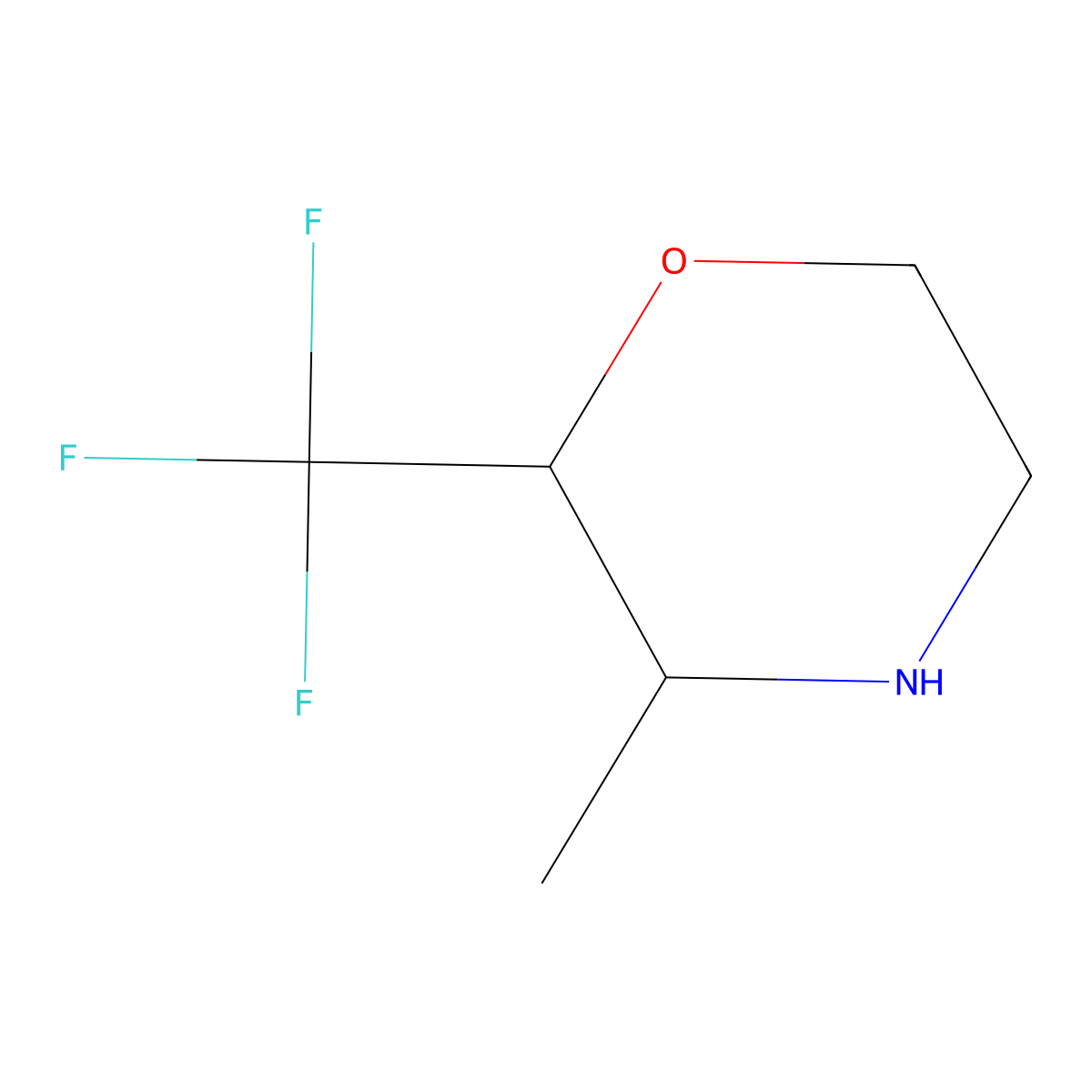rac-(2R,3R)-3-methyl-2-(trifluoromethyl)morpholine molecular structure, CAS 2044705-79-3