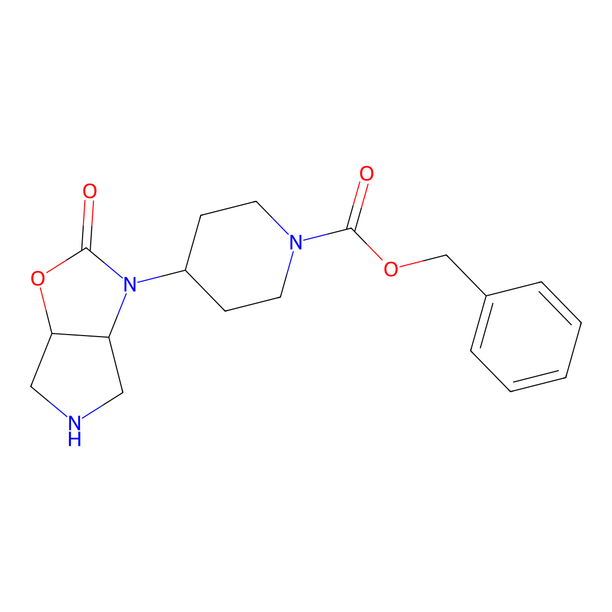 rac-benzyl 4-[(3aR,6aS)-2-oxo-hexahydro-2H-pyrrolo[3,4-d][1,3]oxazol-3-yl]piperidine-1-carboxylate molecular structure, CAS 2044705-85-1