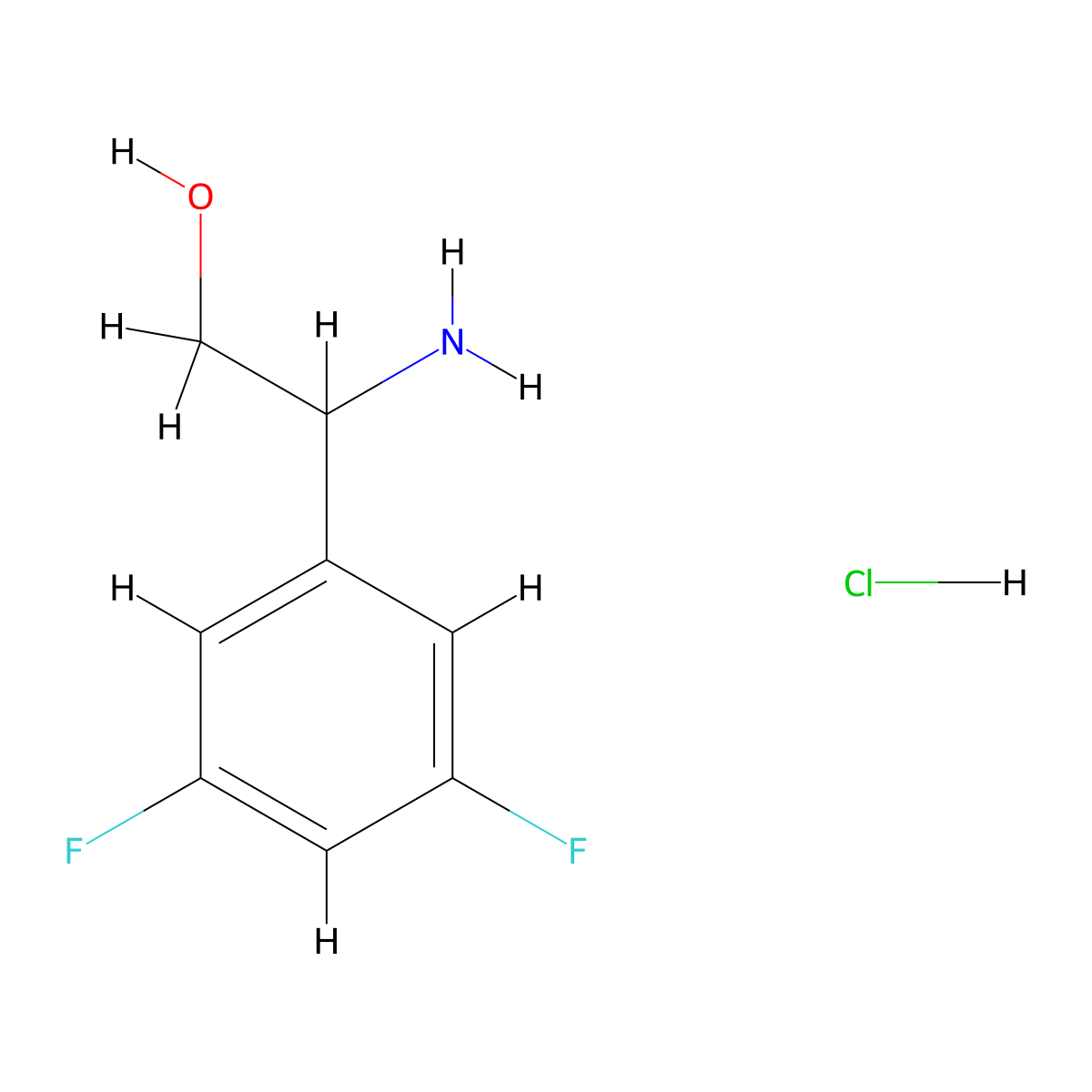 (S)-2-Amino-2-(3,5-difluorophenyl)ethanol hydrochloride molecular structure, CAS 2044705-93-1