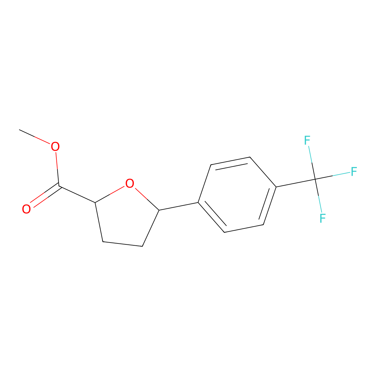 cis-Methyl 5-(4-(trifluoromethyl)phenyl)tetrahydrofuran-2-carboxylate molecular structure, CAS 2044705-95-3