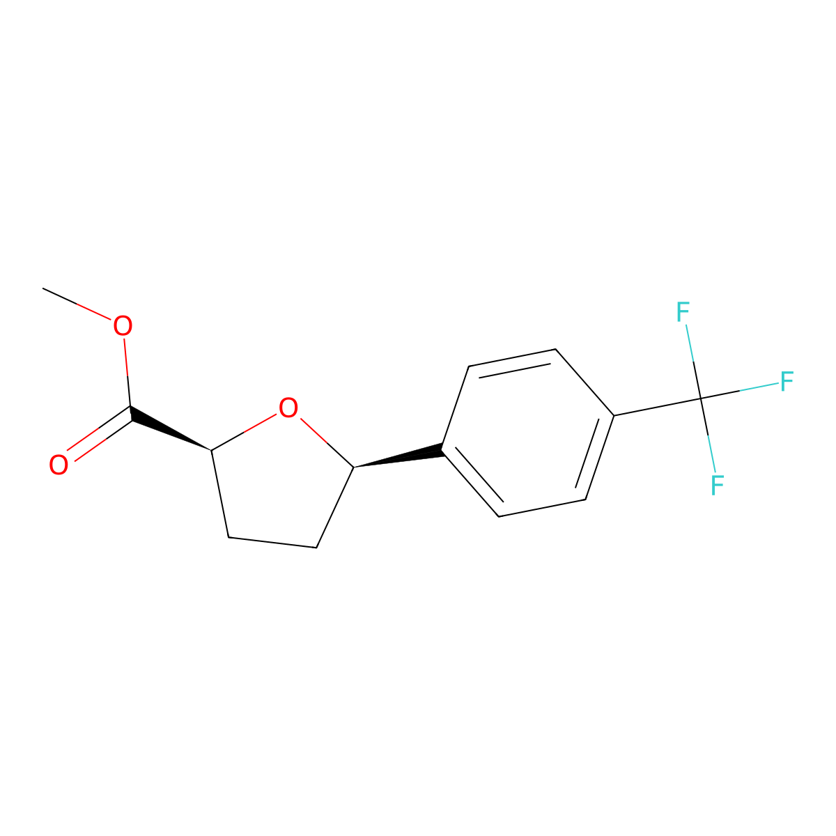 cis-Methyl 5-(4-(trifluoromethyl)phenyl)tetrahydrofuran-2-carboxylate molecular structure, CAS 2044705-95-3