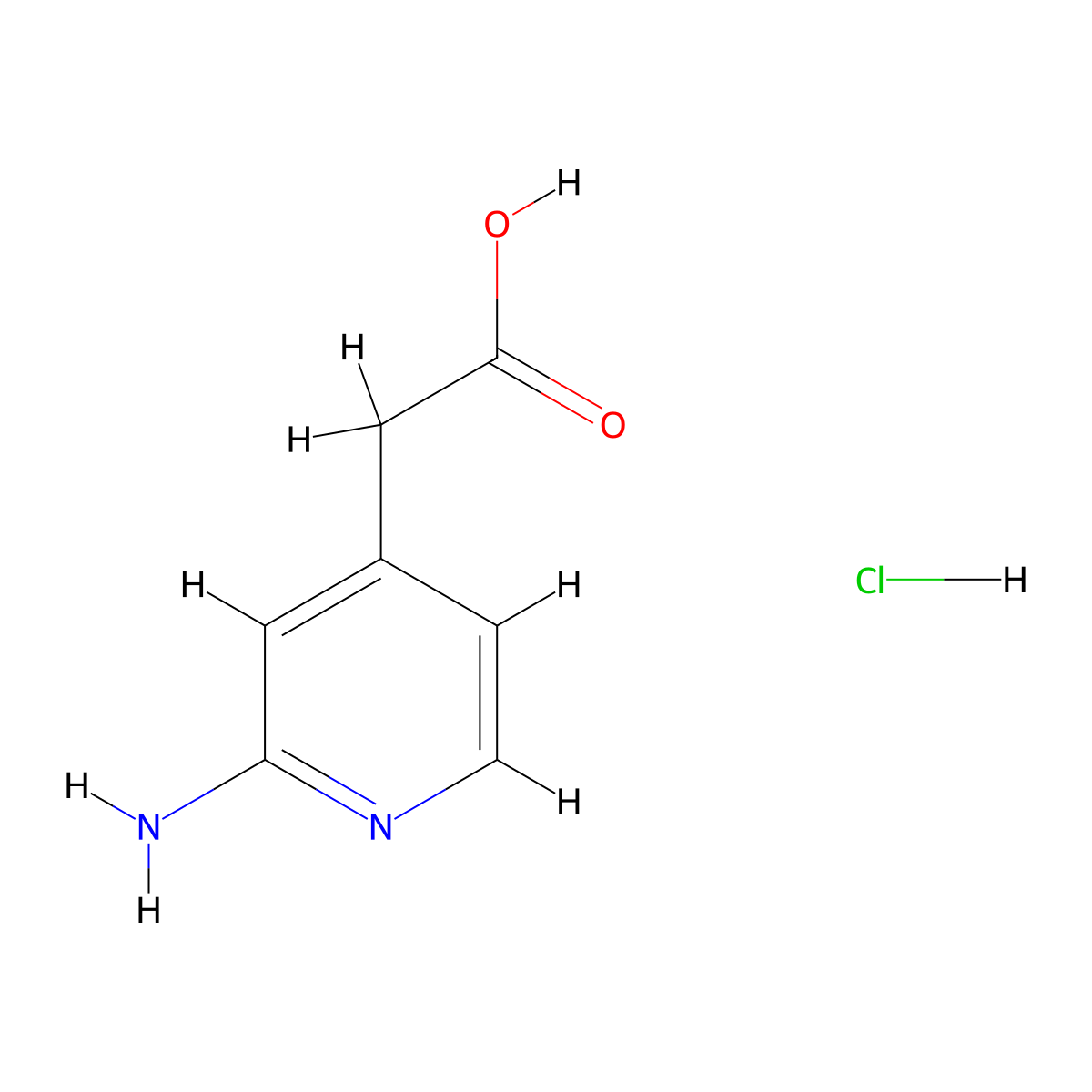 2-(2-Aminopyridin-4-yl)acetic acid hydrochloride molecular structure, CAS 2044706-04-7