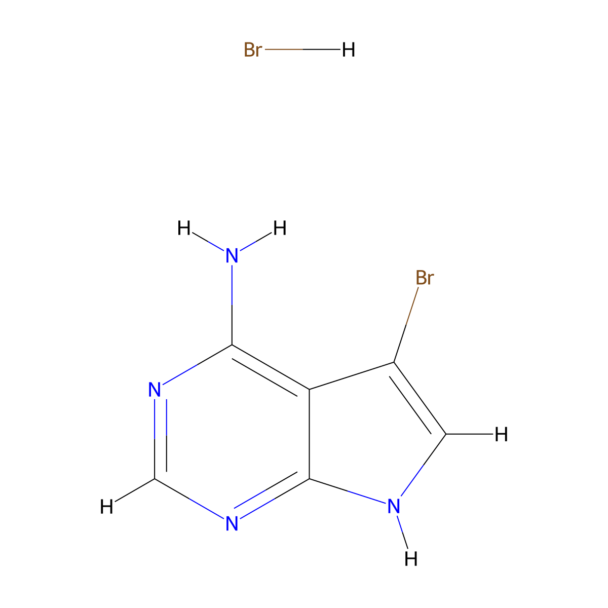 5-bromo-7H-pyrrolo[2,3-d]pyrimidin-4-amine hydrobromide molecular structure, CAS 2044706-06-9