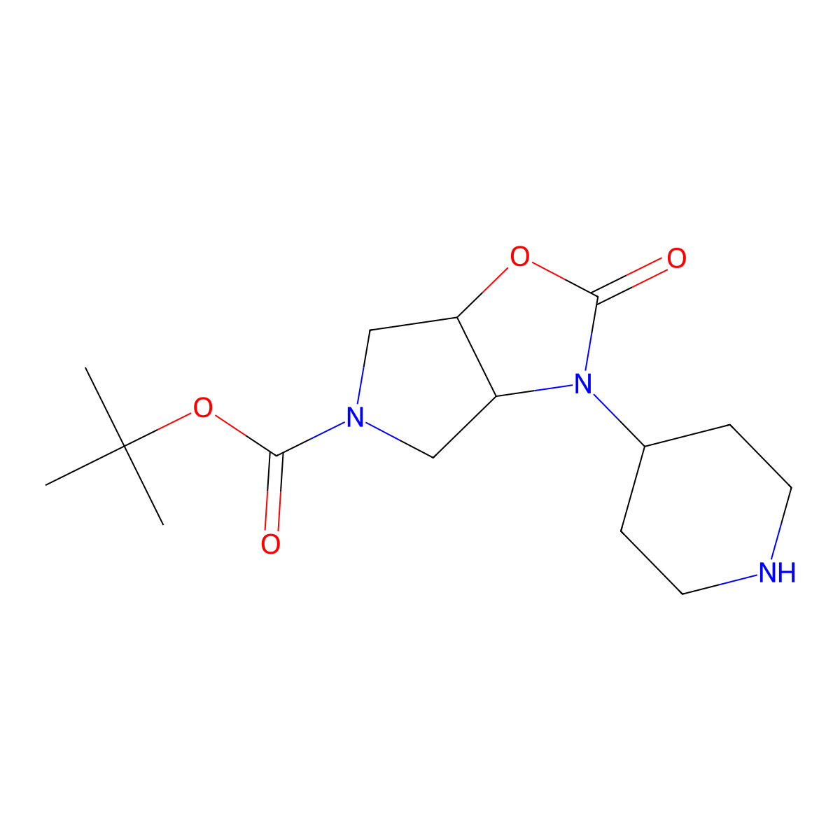 rac-tert-butyl (3aR,6aS)-2-oxo-3-(piperidin-4-yl)-hexahydro-2H-pyrrolo[3,4-d][1,3]oxazole-5-carboxylate molecular structure, CAS 2044706-30-9