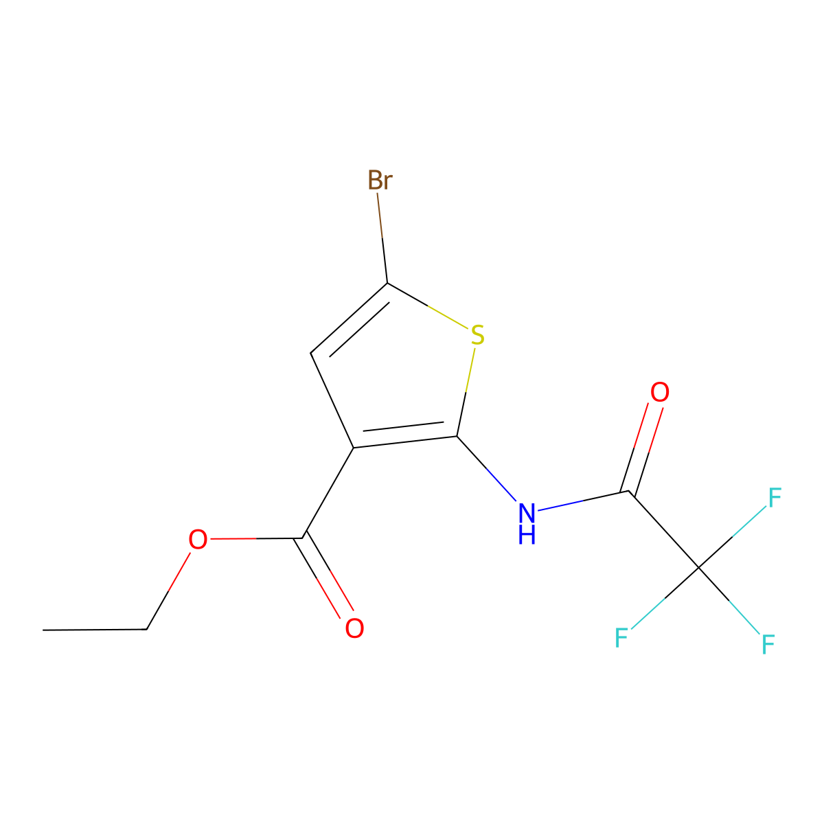 Ethyl 5-bromo-2-(2,2,2-trifluoroacetamido)thiophene-3-carboxylate molecular structure, CAS 2044706-51-4
