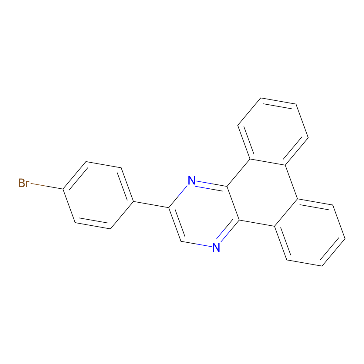 2-(4-Bromophenyl)dibenzo[f,h]quinoxaline molecular structure, CAS 2044706-67-2