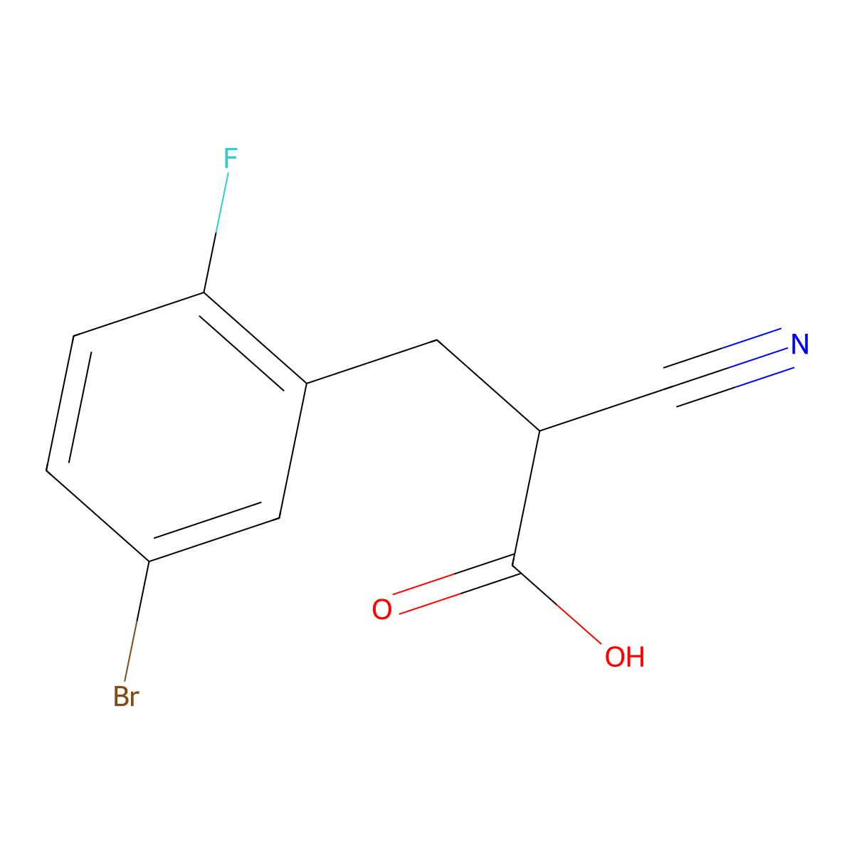 3-(5-Bromo-2-fluorophenyl)-2-cyanopropionic Acid molecular structure, CAS 2044706-91-2