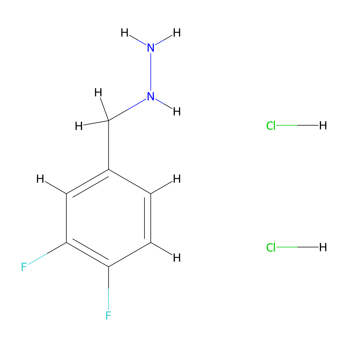(3,4-Difluorobenzyl)hydrazine dihydrochloride molecular structure, CAS 2044706-92-3