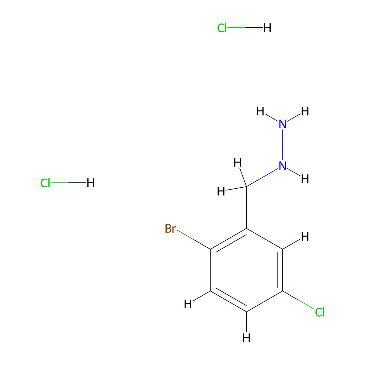 (2-Bromo-5-chlorobenzyl)hydrazine dihydrochloride molecular structure, CAS 2044706-95-6