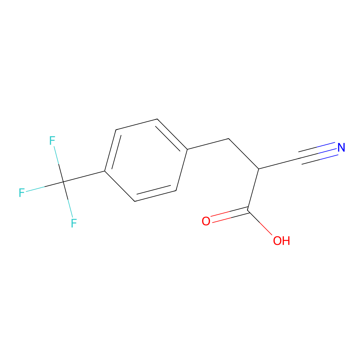 2-Cyano-3-[4-(trifluoromethyl)phenyl]propionic Acid molecular structure, CAS 2044707-01-7