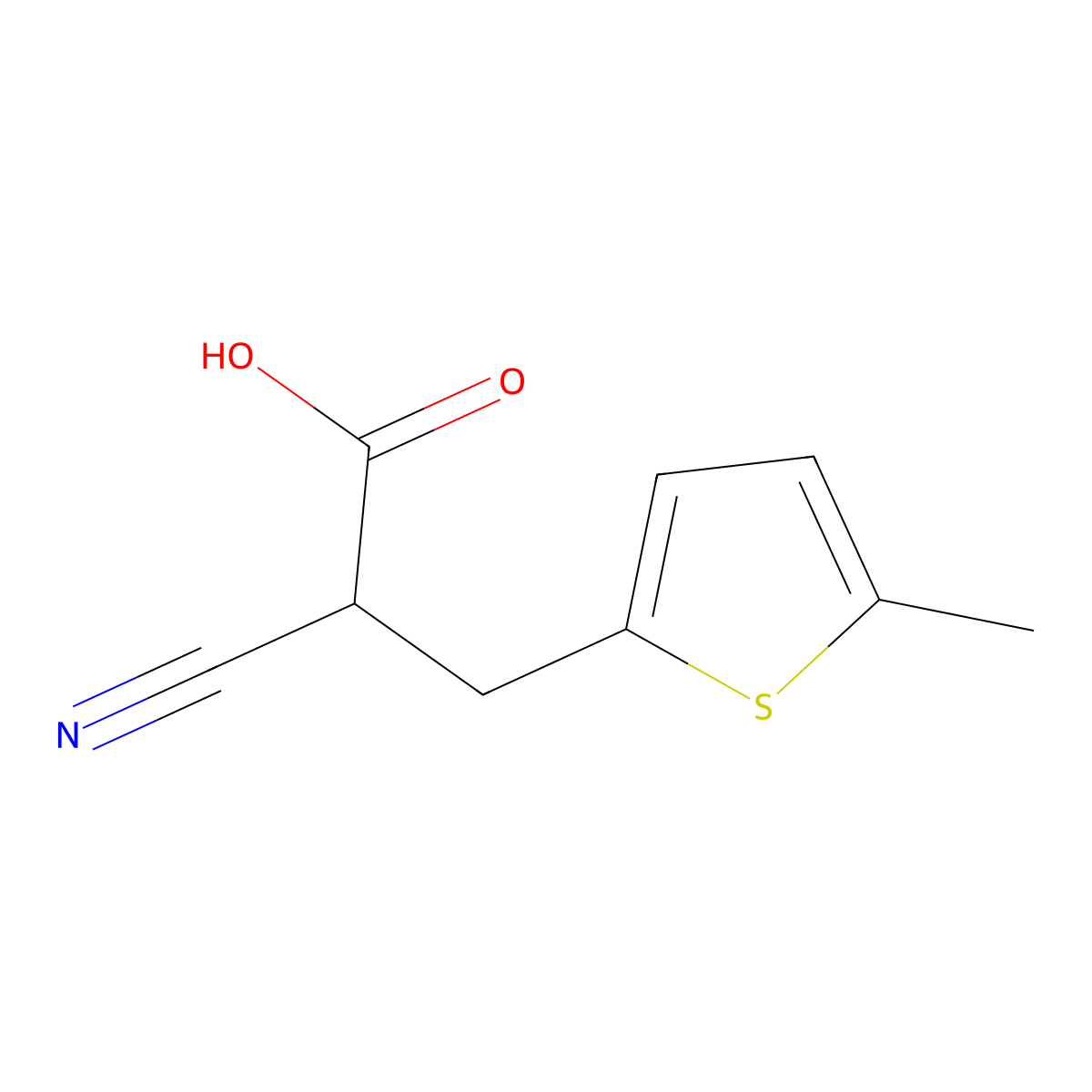 2-Cyano-3-(5-methyl-2-thienyl)propionic Acid molecular structure, CAS 2044707-09-5