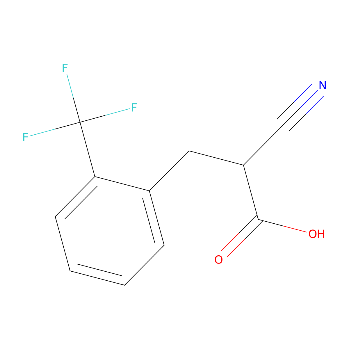 2-Cyano-3-[2-(trifluoromethyl)phenyl]propionic Acid molecular structure, CAS 2044707-10-8