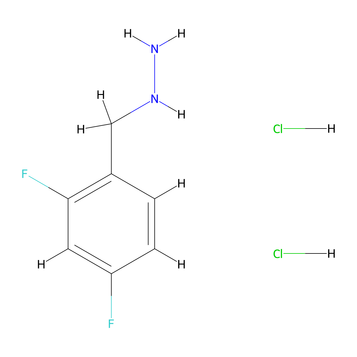 (2,4-Difluorobenzyl)hydrazine dihydrochloride molecular structure, CAS 2044707-12-0