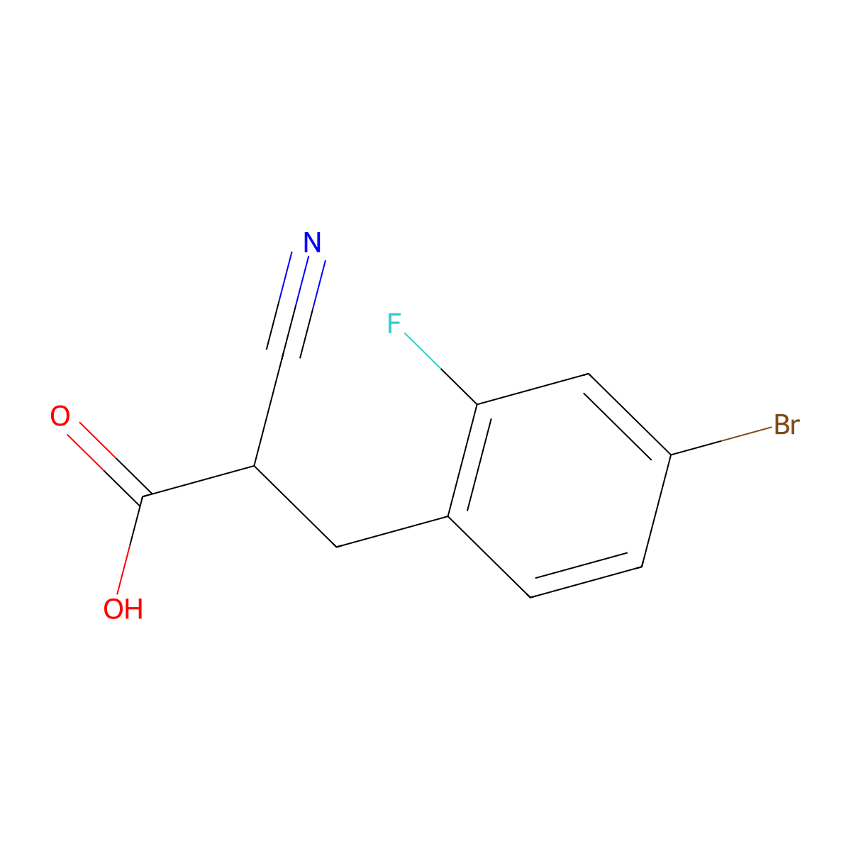 3-(4-Bromo-2-fluorophenyl)-2-cyanopropionic Acid molecular structure, CAS 2044707-14-2