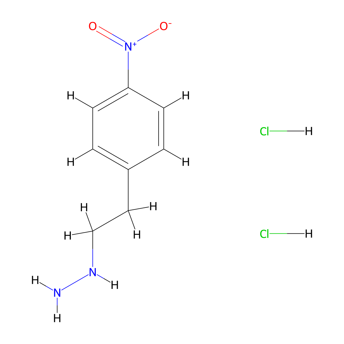 (4-Nitrophenethyl)hydrazine dihydrochloride molecular structure, CAS 2044707-15-3
