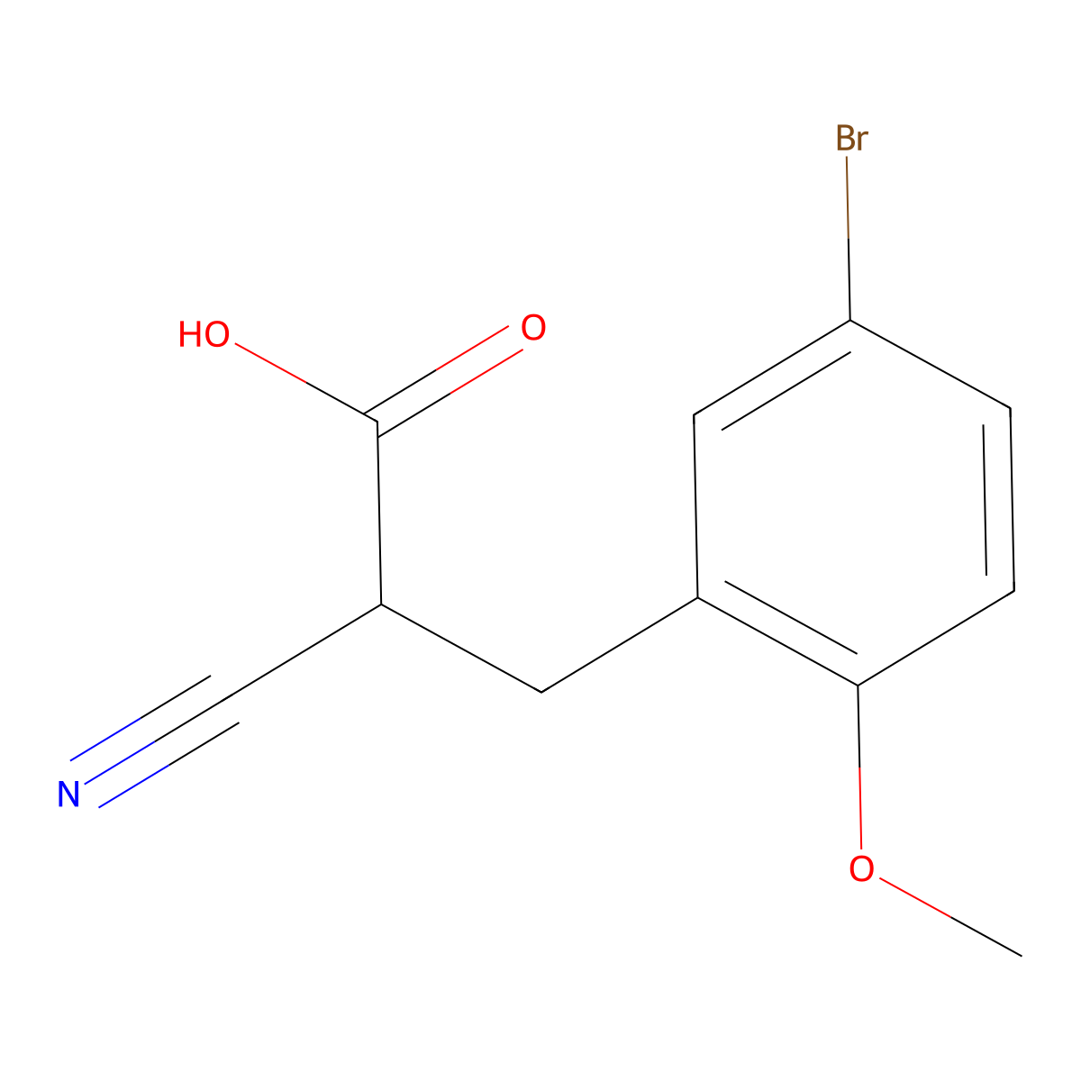 3-(5-Bromo-2-methoxyphenyl)-2-cyanopropionic Acid molecular structure, CAS 2044707-19-7