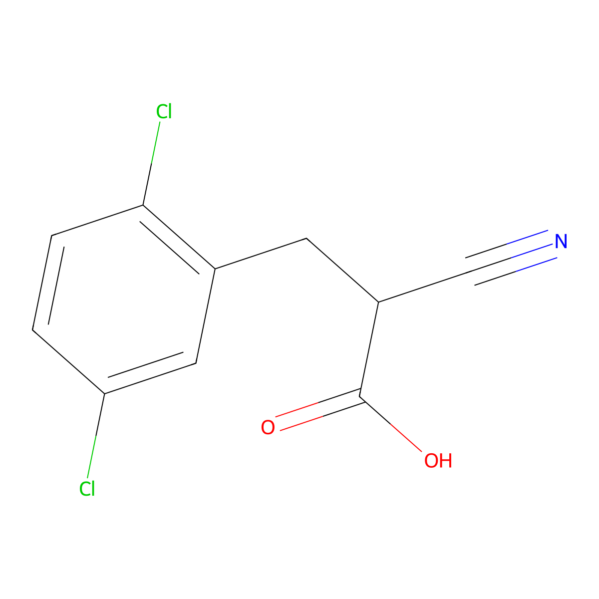 2-Cyano-3-(2,5-dichlorophenyl)propionic Acid molecular structure, CAS 2044707-21-1