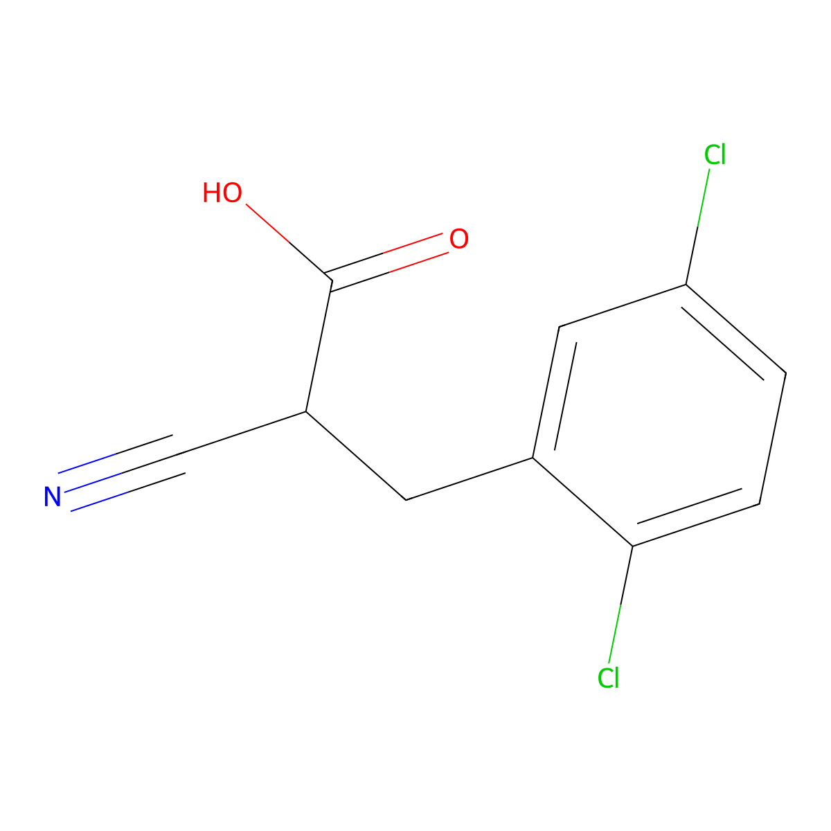 2-Cyano-3-(2,5-dichlorophenyl)propionic Acid molecular structure, CAS 2044707-21-1