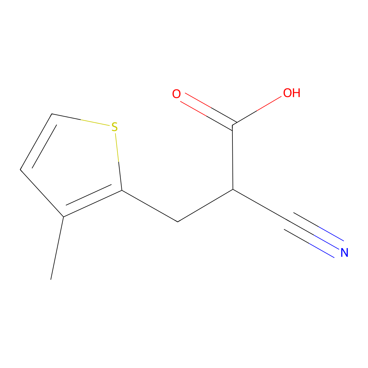 2-Cyano-3-(3-methyl-2-thienyl)propionic Acid molecular structure, CAS 2044707-24-4