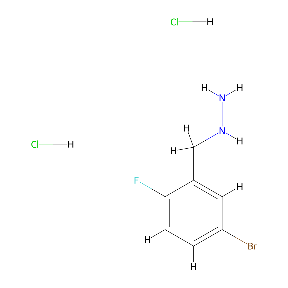 (5-Bromo-2-fluorobenzyl)hydrazine dihydrochloride molecular structure, CAS 2044707-27-7