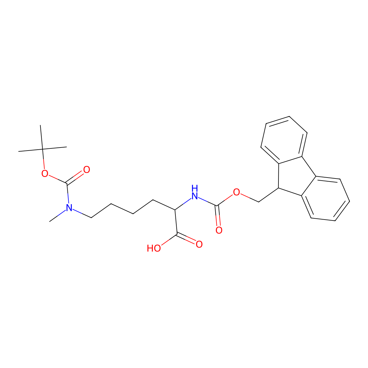Fmoc-D-Lys(Me,Boc)-OH molecular structure, CAS 2044709-77-3