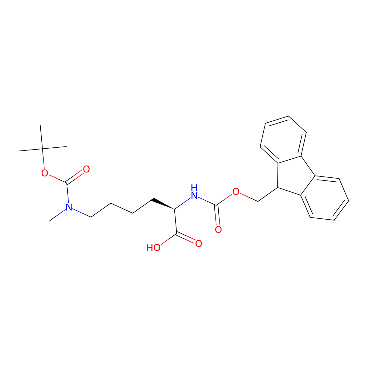 Fmoc-D-Lys(Me,Boc)-OH molecular structure, CAS 2044709-77-3