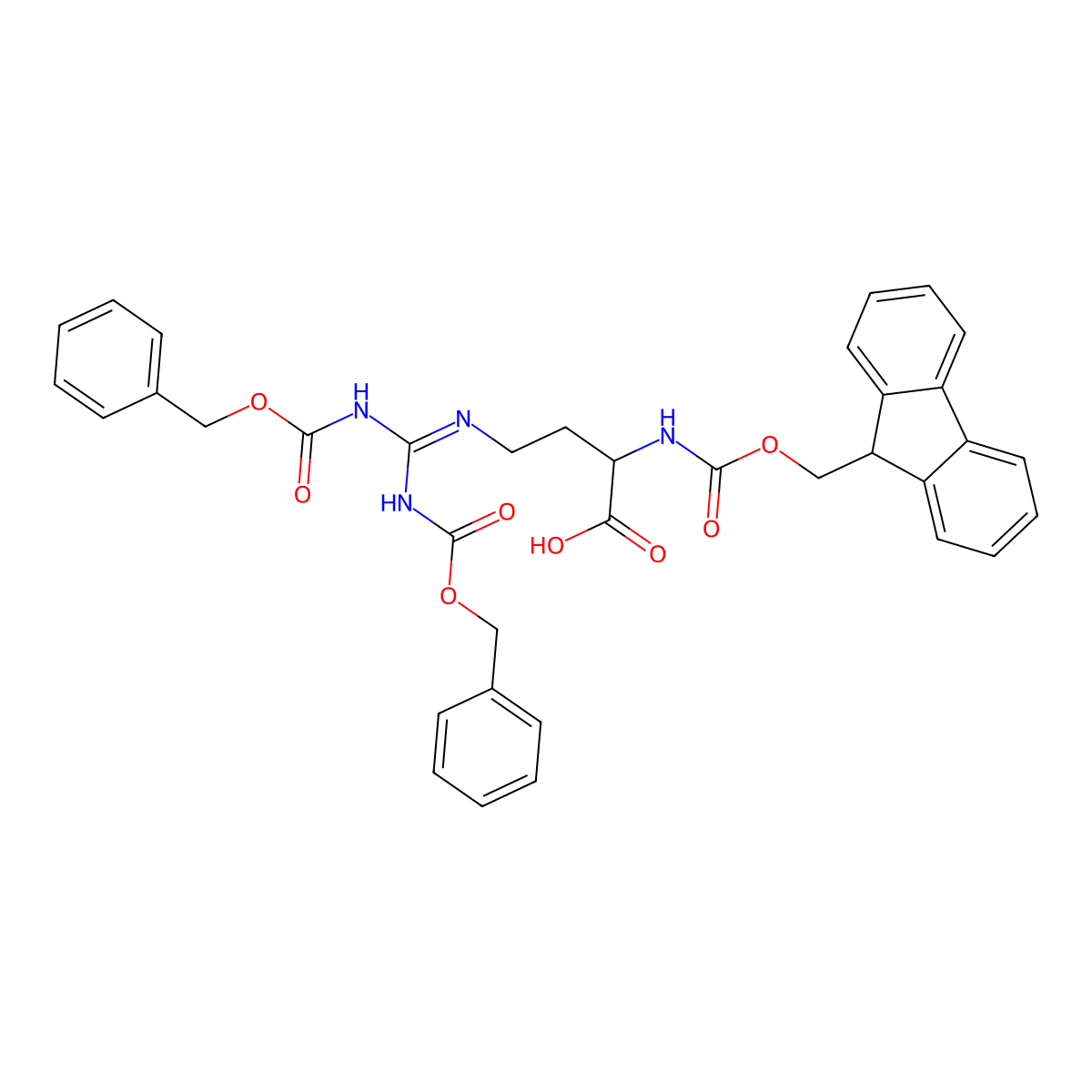 Fmoc-D-norArg(Z)2-OH molecular structure, CAS 2044710-16-7