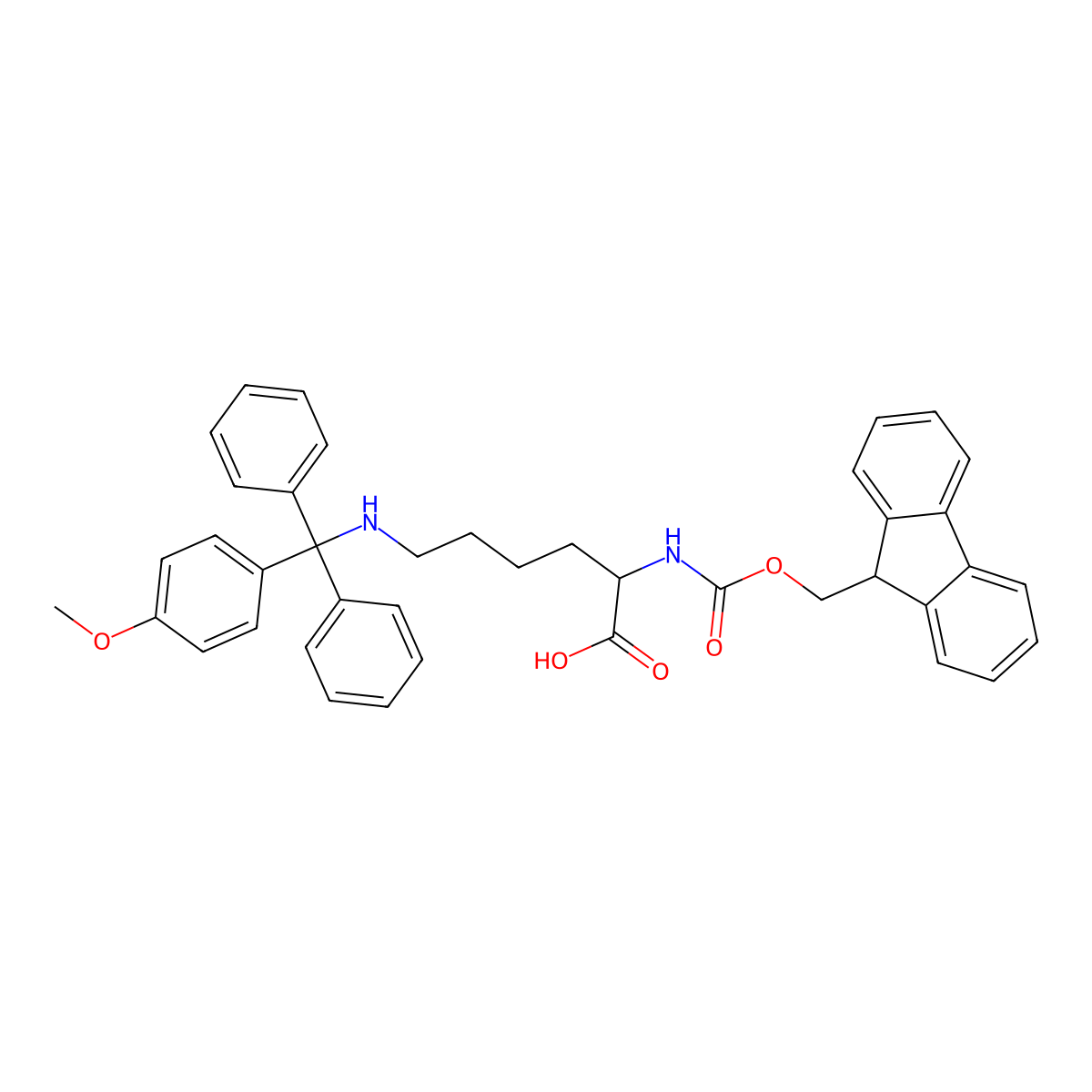 Fmoc-D-Lys(Mmt)-OH molecular structure, CAS 2044710-18-9