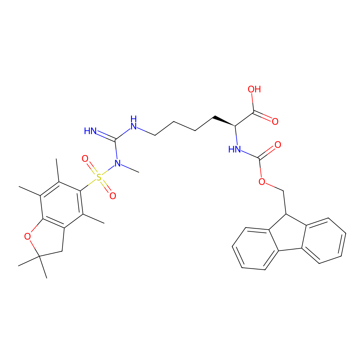 Fmoc-HomoArg(Me,pbf)-OH molecular structure, CAS 2044710-25-8