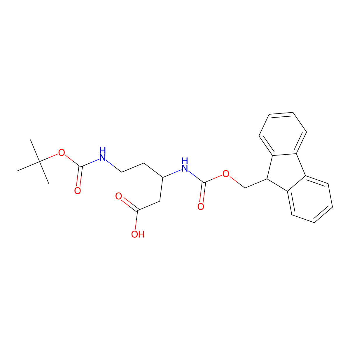 (R)-N-Beta-Fmoc-N-delta-Boc-3,5-diaminopentanoic acid molecular structure, CAS 2044710-30-5