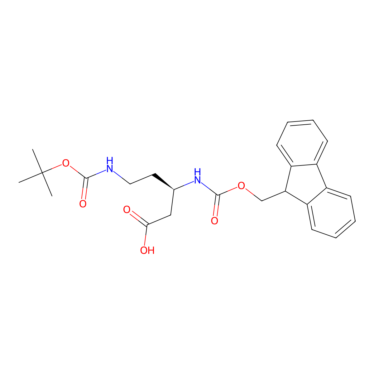 (R)-N-Beta-Fmoc-N-delta-Boc-3,5-diaminopentanoic acid molecular structure, CAS 2044710-30-5