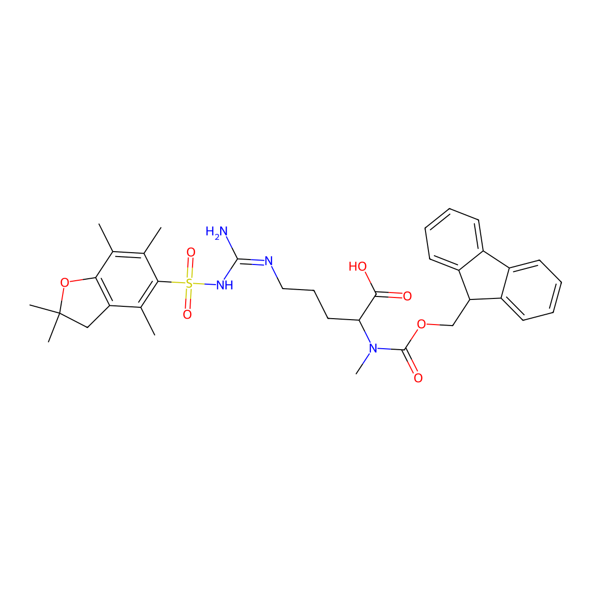 Fmoc-N-Me-D-Arg(pbf)-OH molecular structure, CAS 2044710-57-6