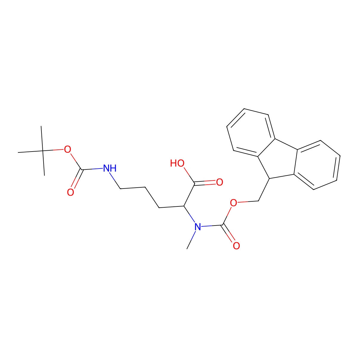 Fmoc-N-Me-D-Orn(Boc)-OH molecular structure, CAS 2044710-64-5