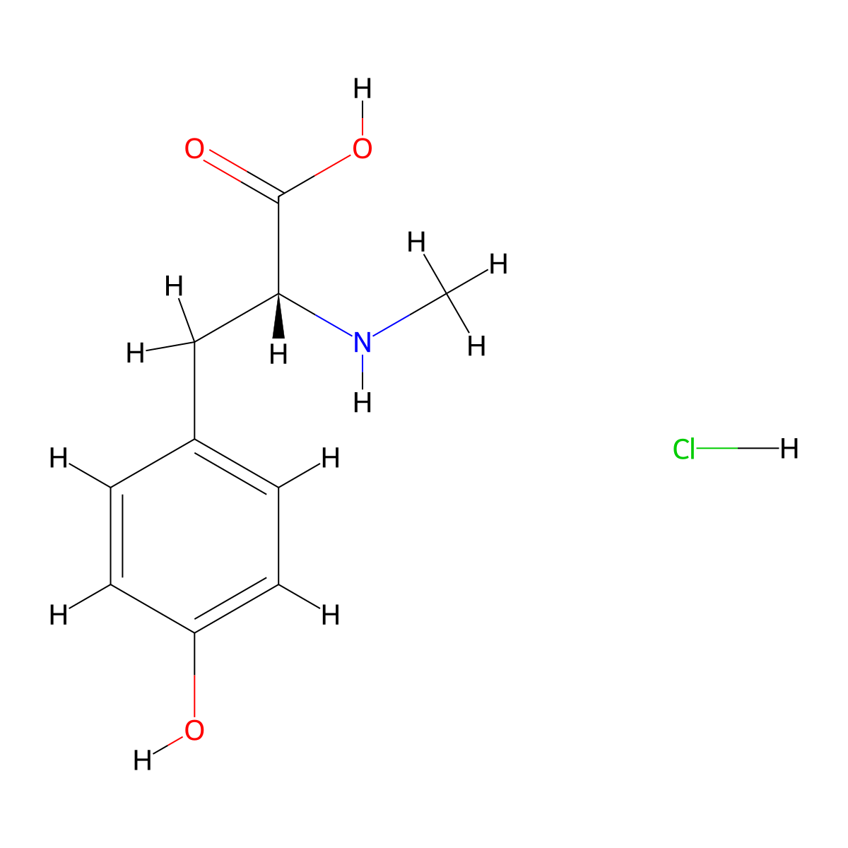 N-Methyl-D-tyrosine hydrochloride molecular structure, CAS 2044710-65-6