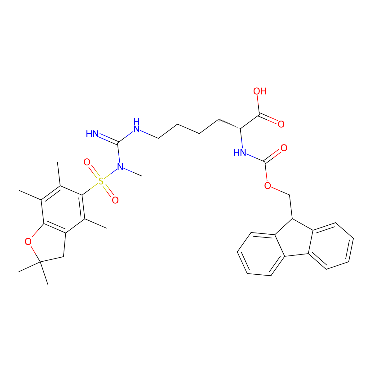 Fmoc-D-HomoArg(Me,pbf)-OH molecular structure, CAS 2044710-73-6