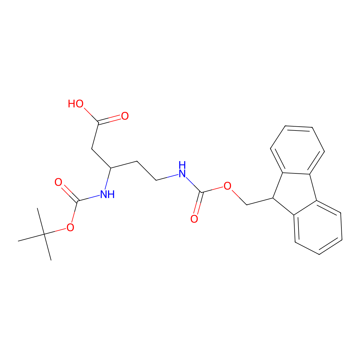 (R)-N-Beta-Boc-N-delta-Fmoc-3,5-diaminopentanoic acid molecular structure, CAS 2044710-82-7