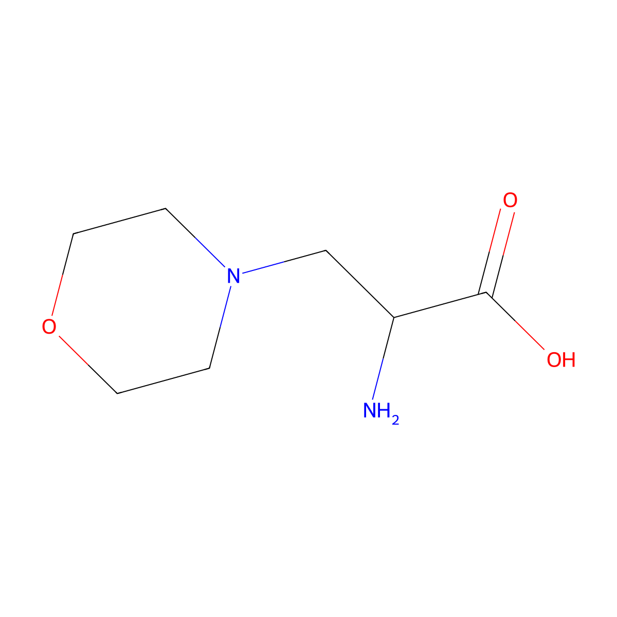 (R)-2-Amino-3-morpholinopropanoic acid molecular structure, CAS 2044710-94-1