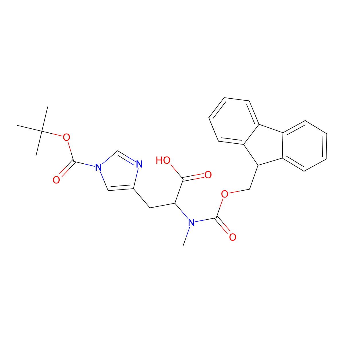 (S)-2-[Fmoc-(methyl)amino]-3-(1-Boc-4-imidazolyl)propanoic Acid molecular structure, CAS 2044711-07-9