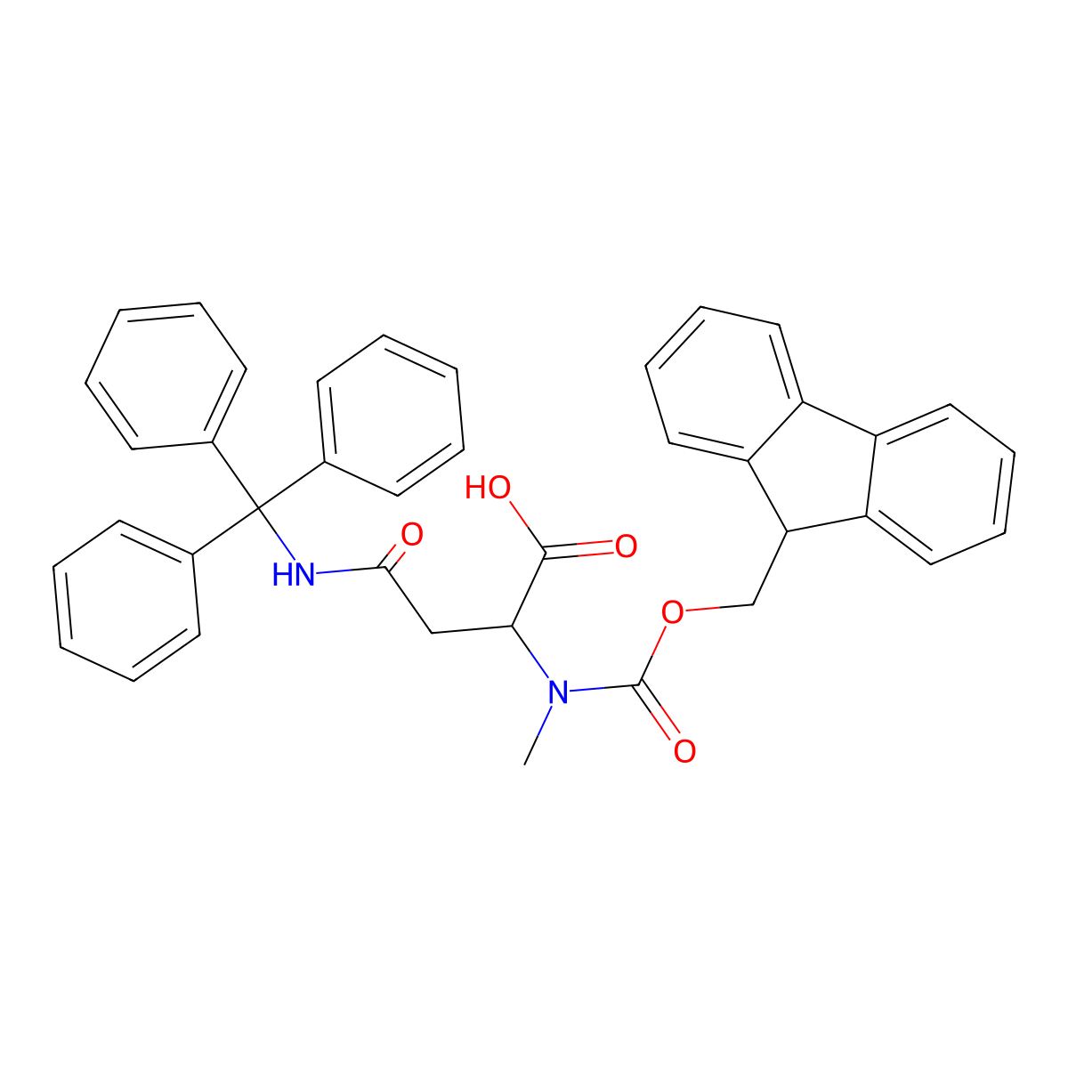 Fmoc-N-Me-D-Asn(Trt)-OH molecular structure, CAS 2044711-09-1