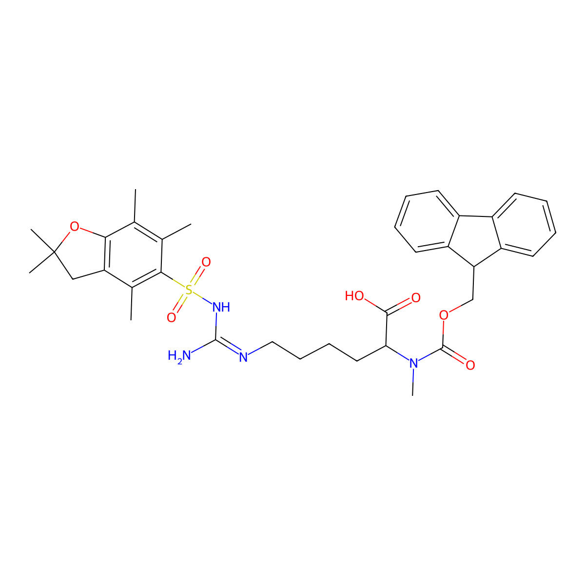 Fmoc-N-Me-HoArg(pbf)-OH molecular structure, CAS 2044711-15-9