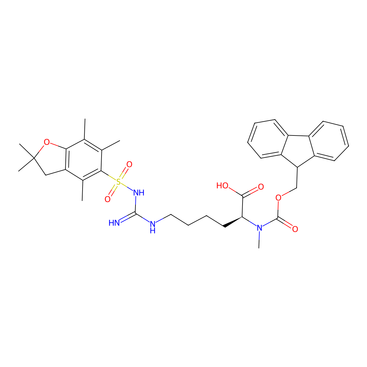 Fmoc-N-Me-HoArg(pbf)-OH molecular structure, CAS 2044711-15-9