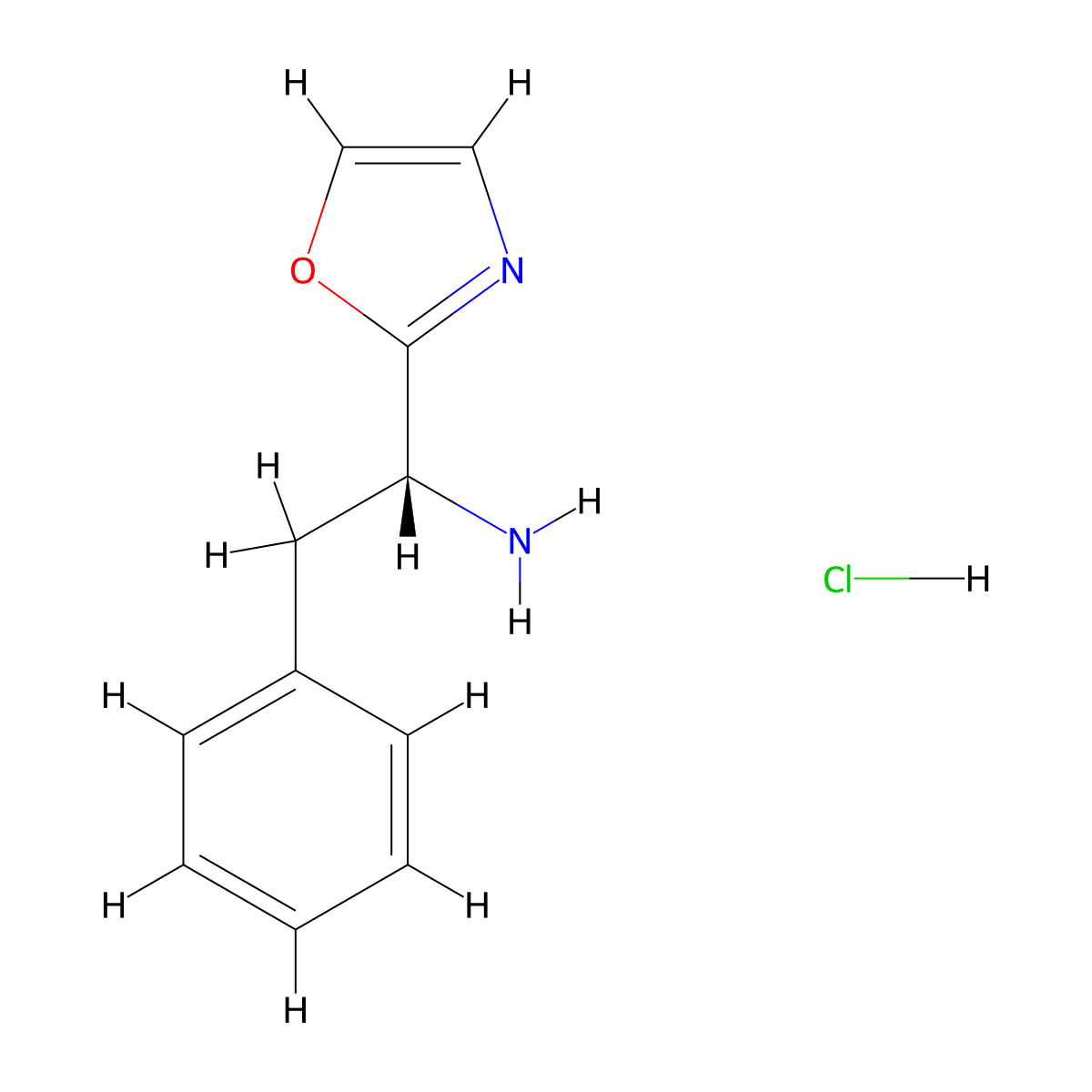 (R)-1-(Oxazol-2-yl)-2-phenylethanamine hydrochloride molecular structure, CAS 2044711-31-9